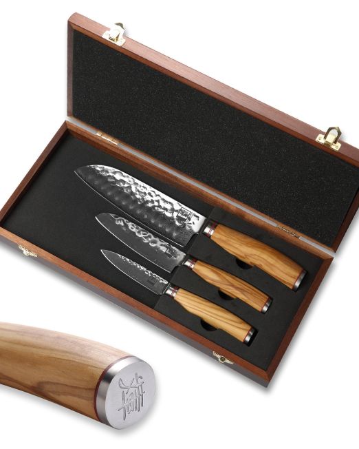Amphora-Tandoors-DAMASTMESSER--Zayiko-Olive-Chefmesser-Santokumesser-Set (3)