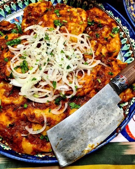 Amphora-Tandoors-Wok-Kazan-Mantowarka-Edelstahl-Essen-Usbekische-Küche